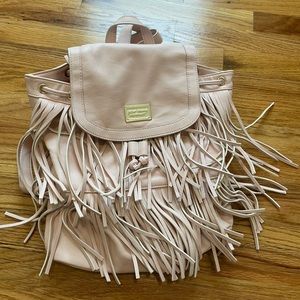 Betsey Johnson Pink Fringe Backpack